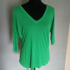 Express Deep V Neck 3/4 Sleeve Top